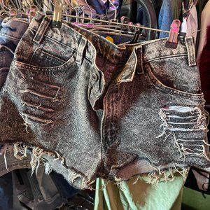 VINTAGE Levi's Black Acid Washed Denim Shorts